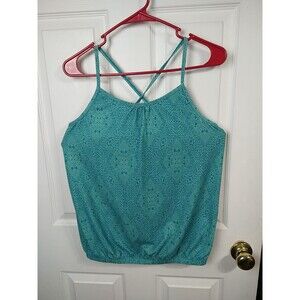 Prana Woman M Convertible Tank Aqua Kaleidoscope Breathe Activewear